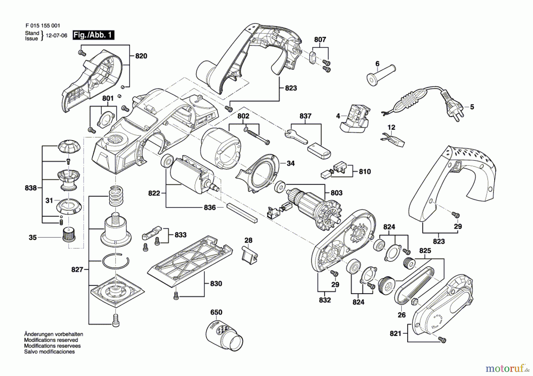  Bosch Werkzeug Handhobel 1550 Seite 1
