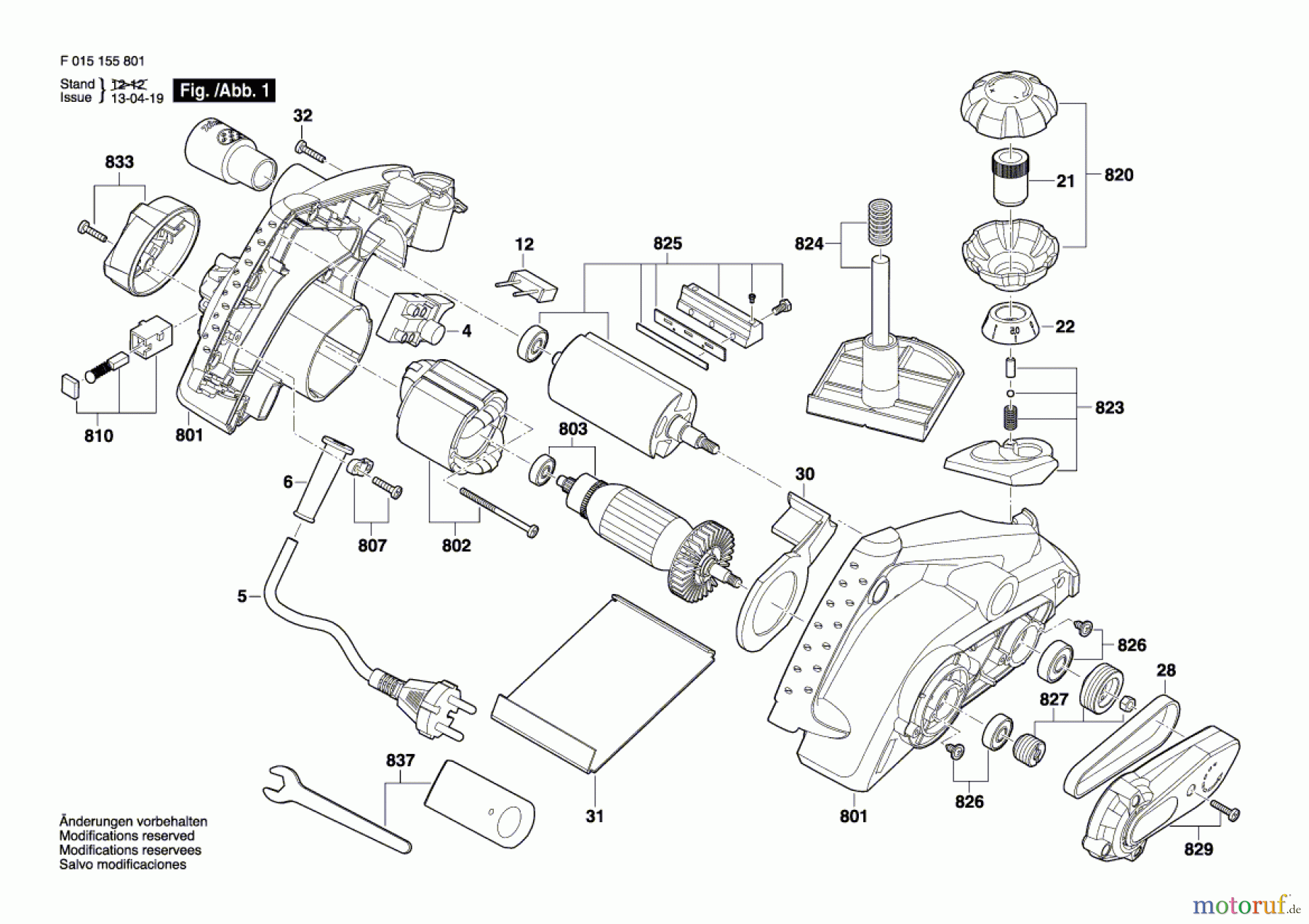  Bosch Werkzeug Handhobel 1558 Seite 1