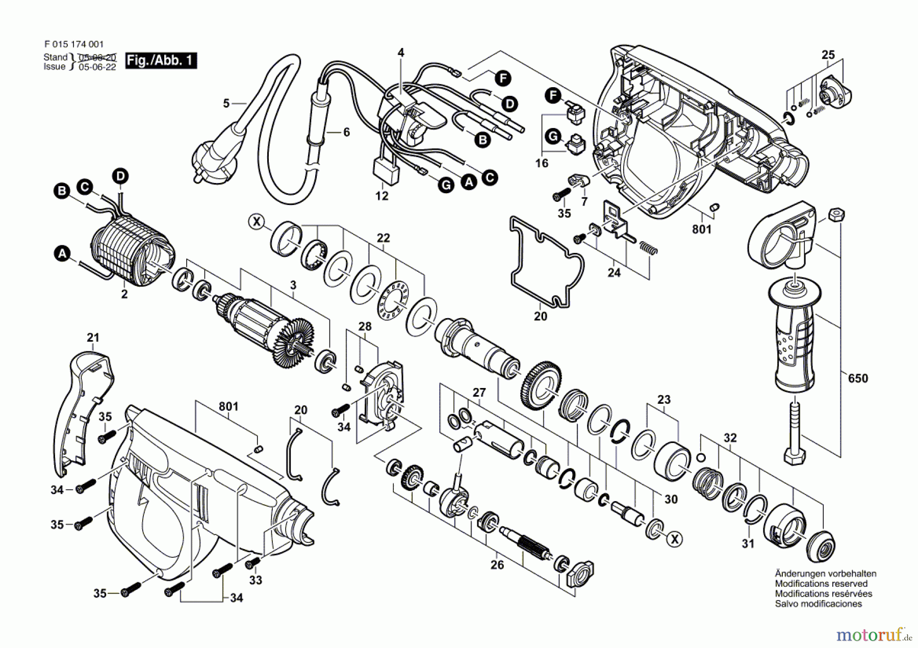  Bosch Werkzeug Bohrhammer 1703 Seite 1
