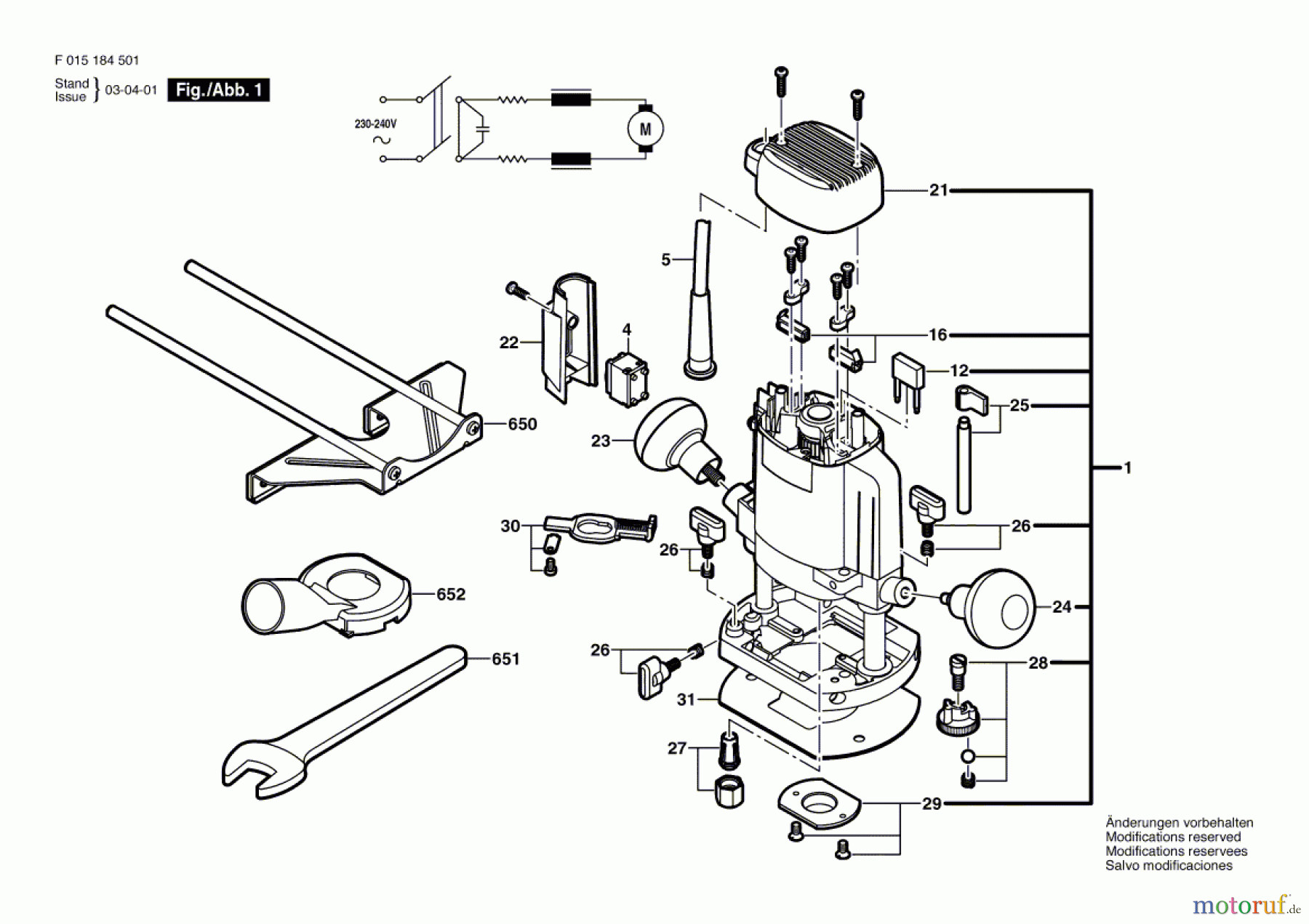  Bosch Werkzeug Oberfräse 1845 Seite 1