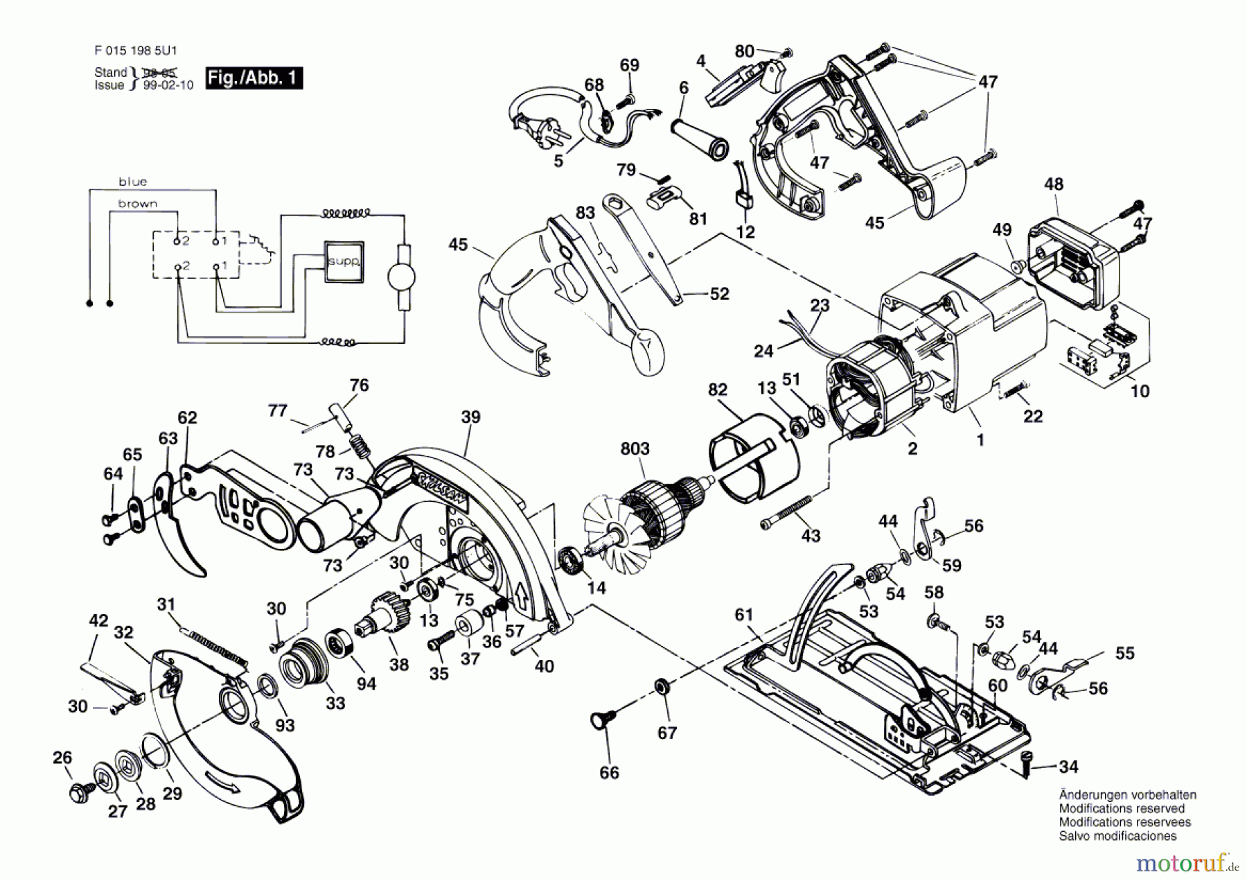  Bosch Werkzeug Gw-Handkreissäge 1985U1 Seite 1