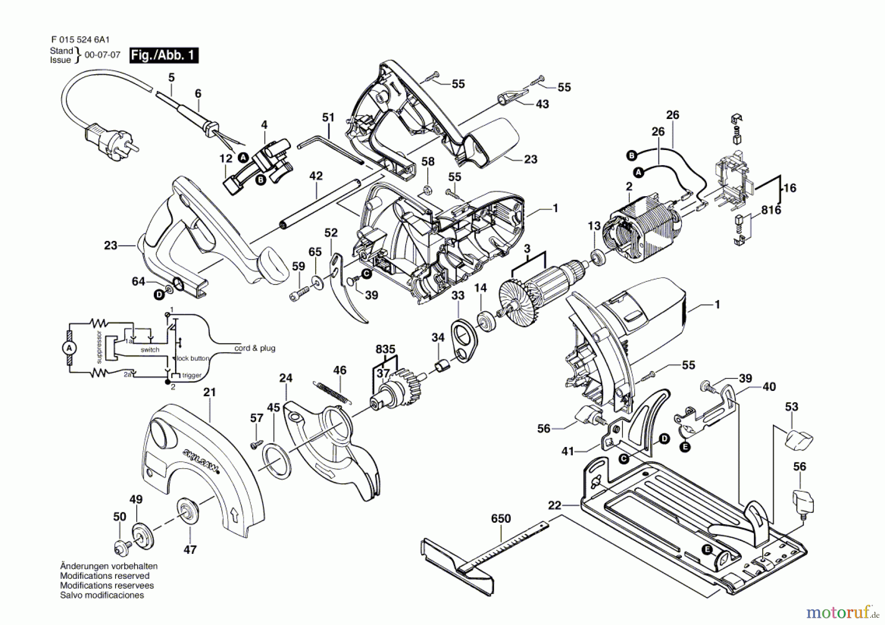  Bosch Werkzeug Handkreissäge 5246 Seite 1