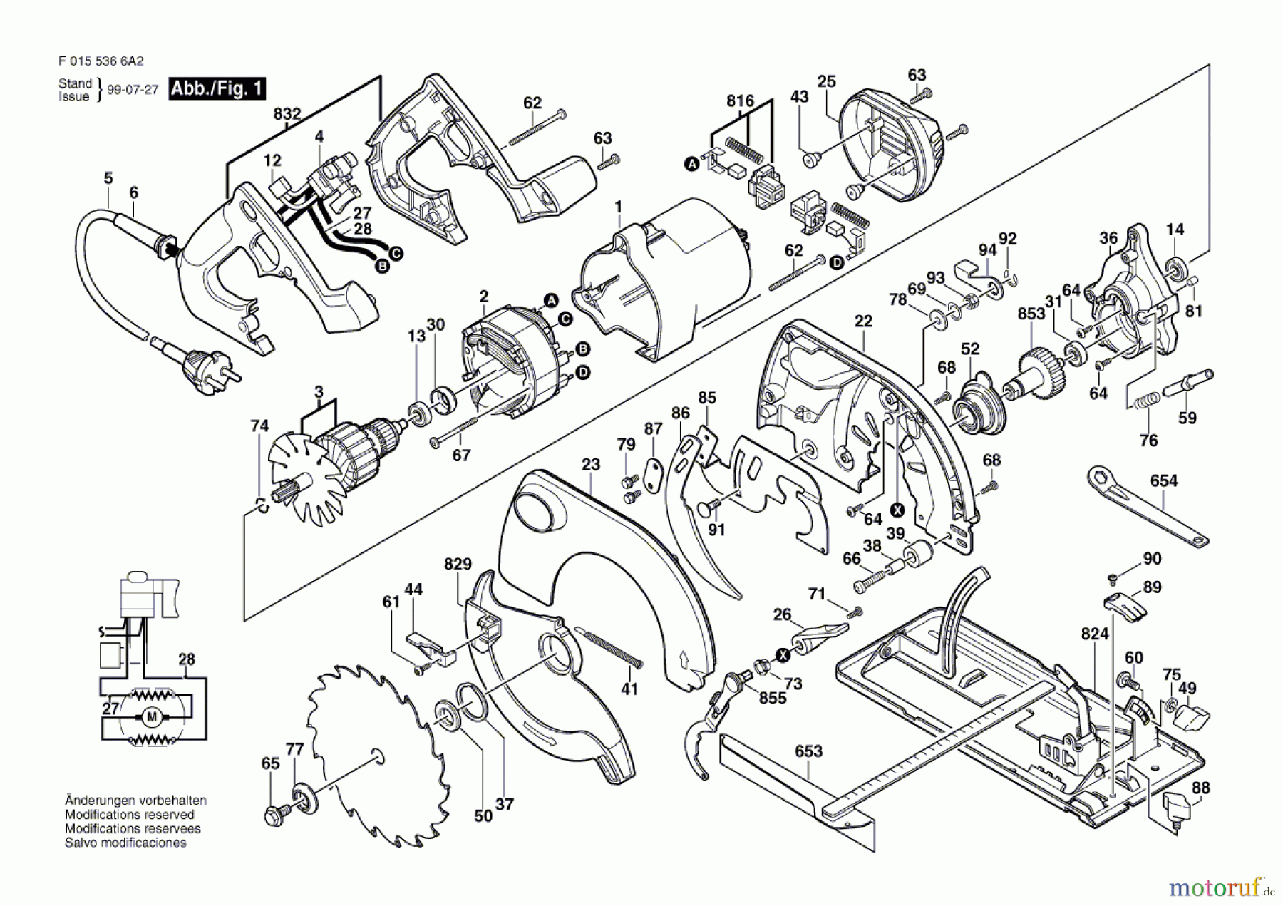 Bosch Werkzeug Handkreissäge 5366 Seite 1