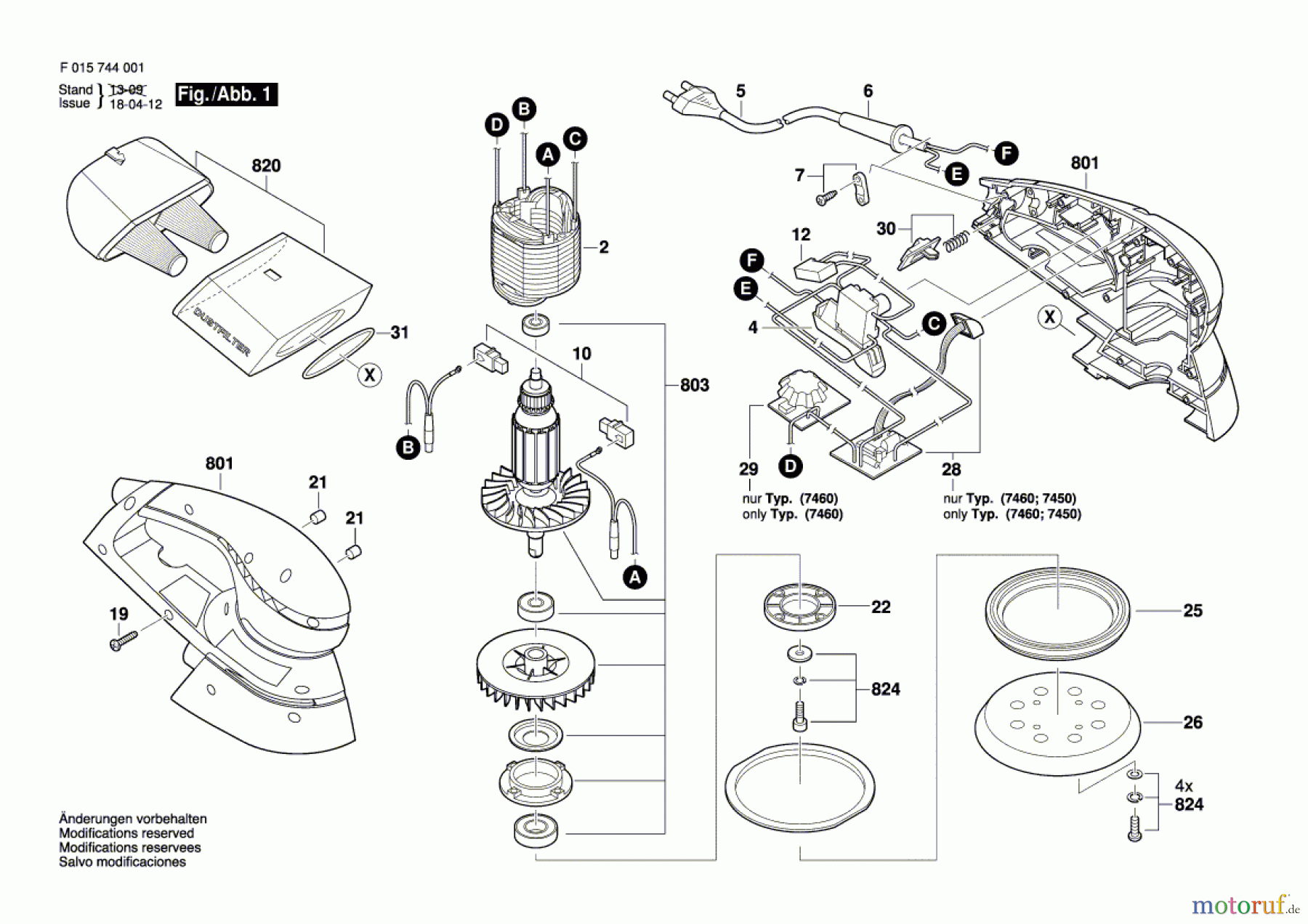  Bosch Werkzeug Exzenterschleifer 7460 Seite 1