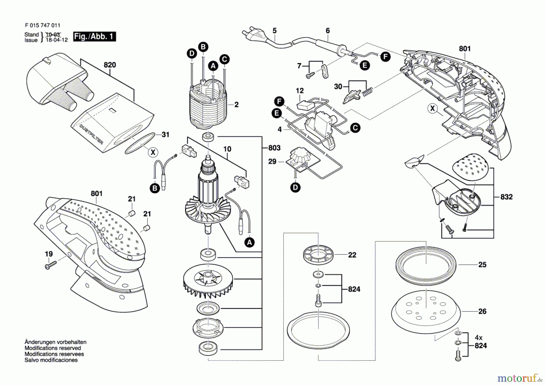  Bosch Werkzeug Exzenterschleifer 7470 Seite 1