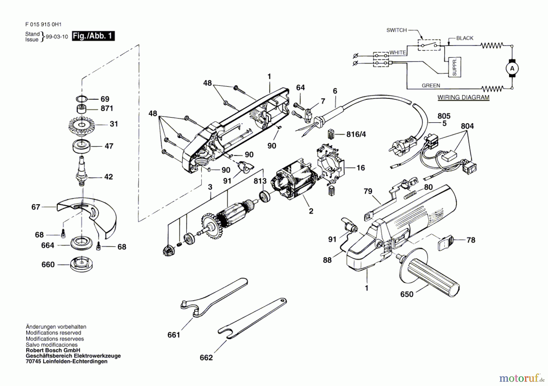  Bosch Werkzeug Winkelschleifer 9150 Seite 1