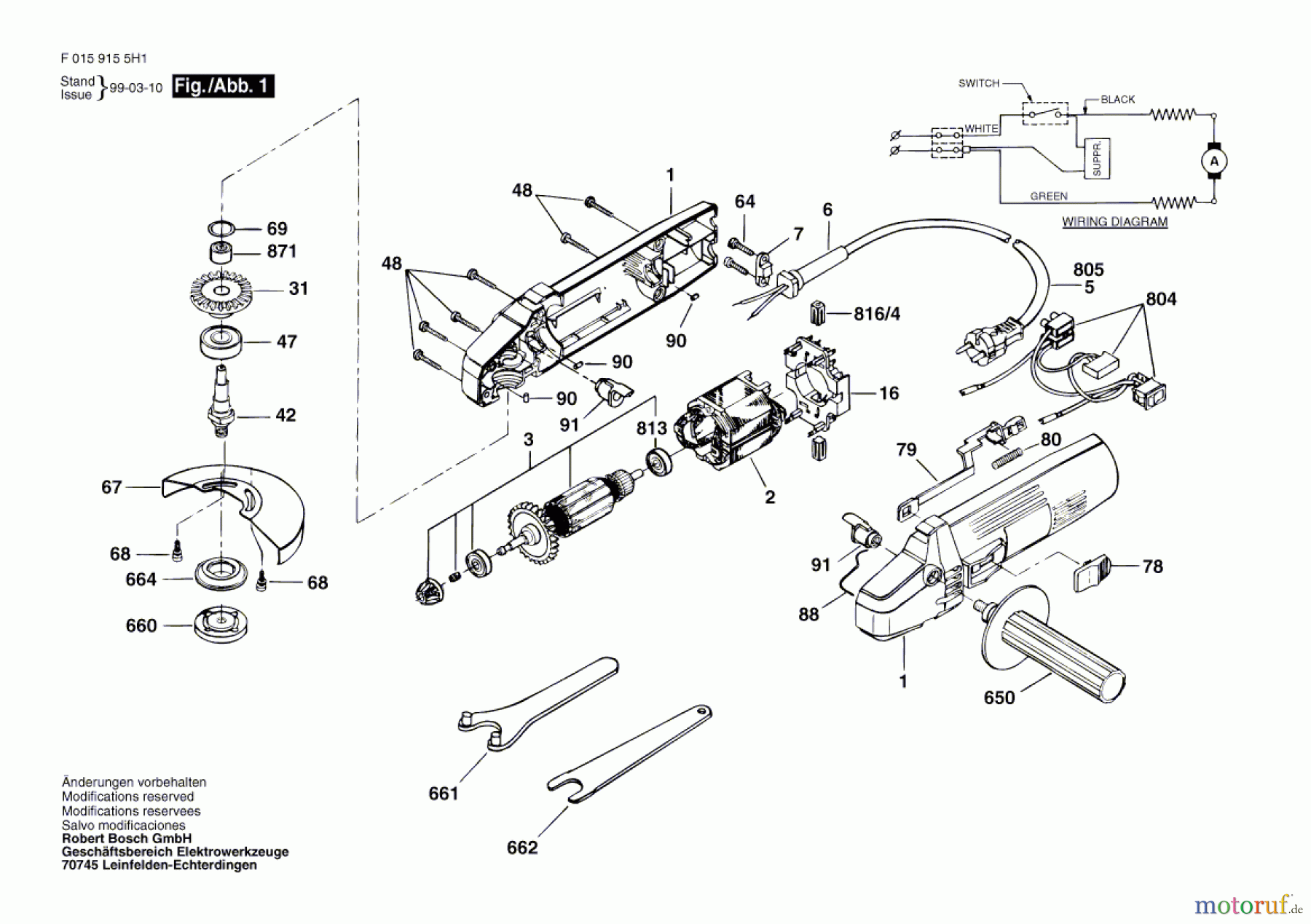  Bosch Werkzeug Winkelschleifer 9155 Seite 1