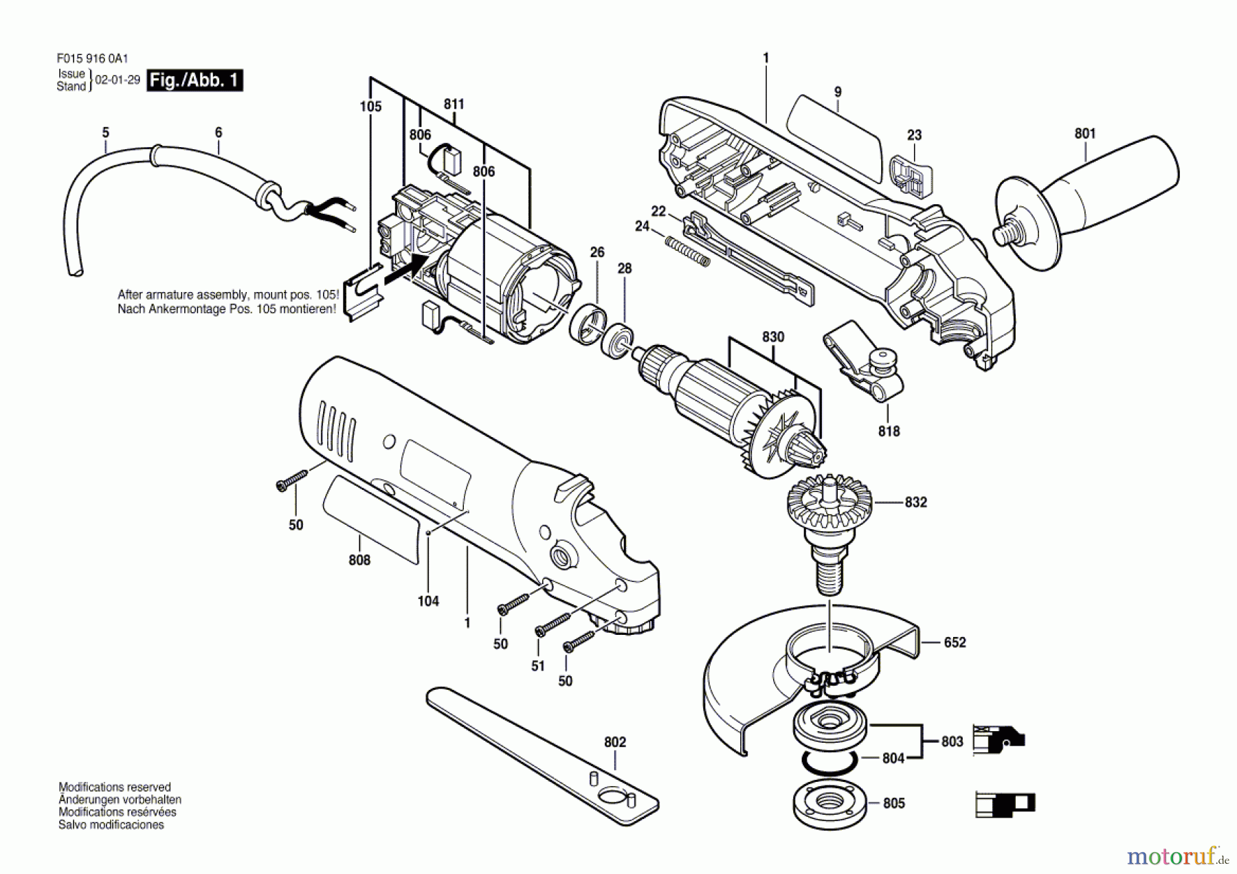  Bosch Werkzeug Winkelschleifer 9165 Seite 1