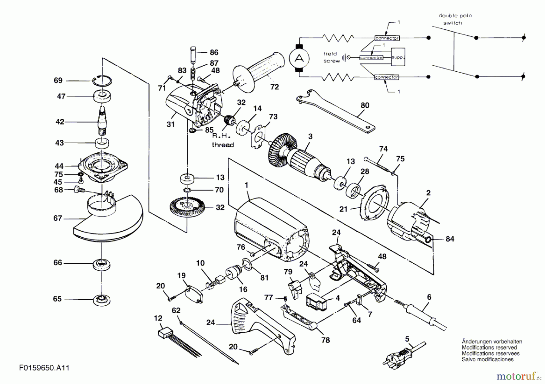  Bosch Werkzeug Winkelschleifer 9650 Seite 1