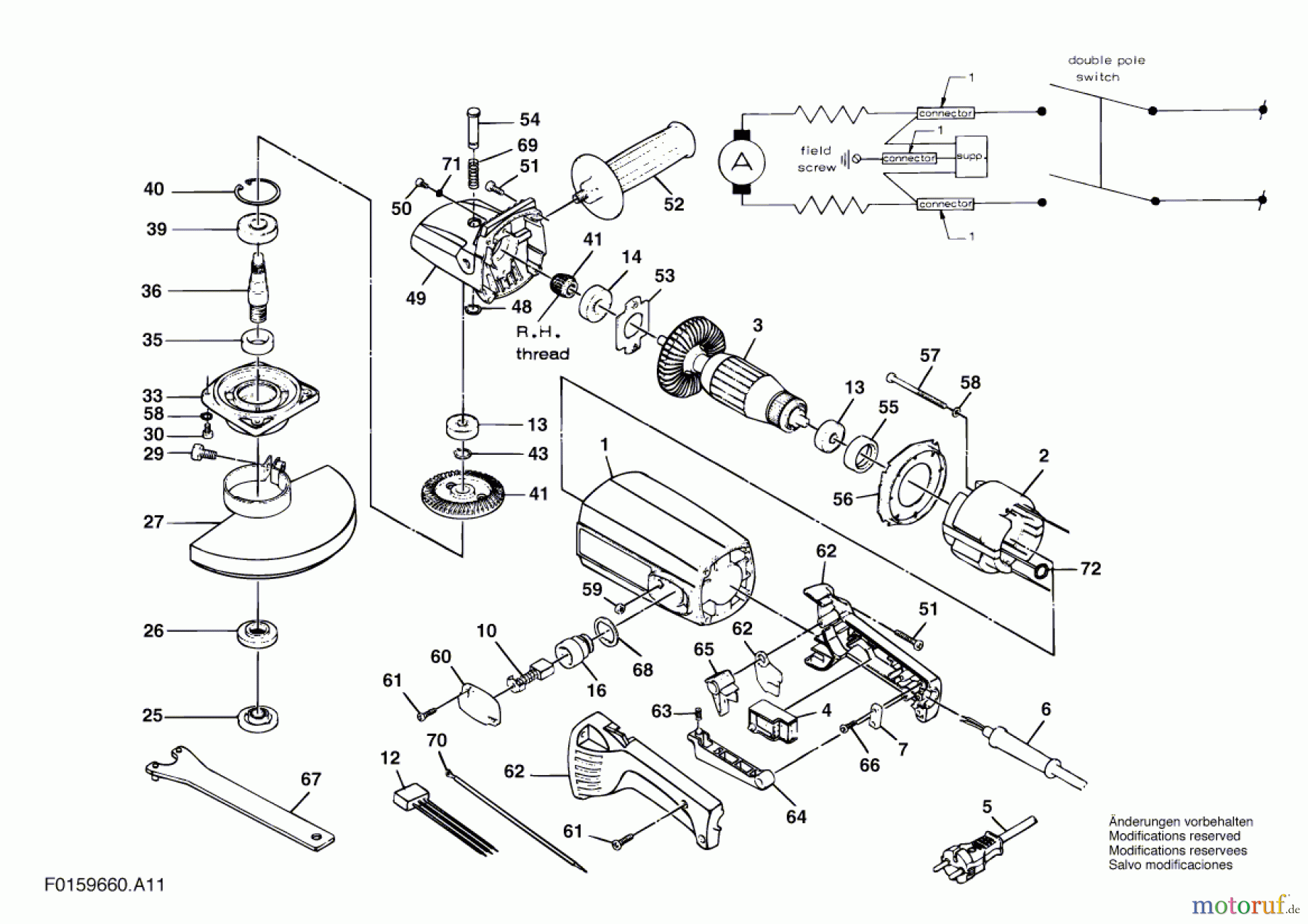  Bosch Werkzeug Winkelschleifer 9660 Seite 1