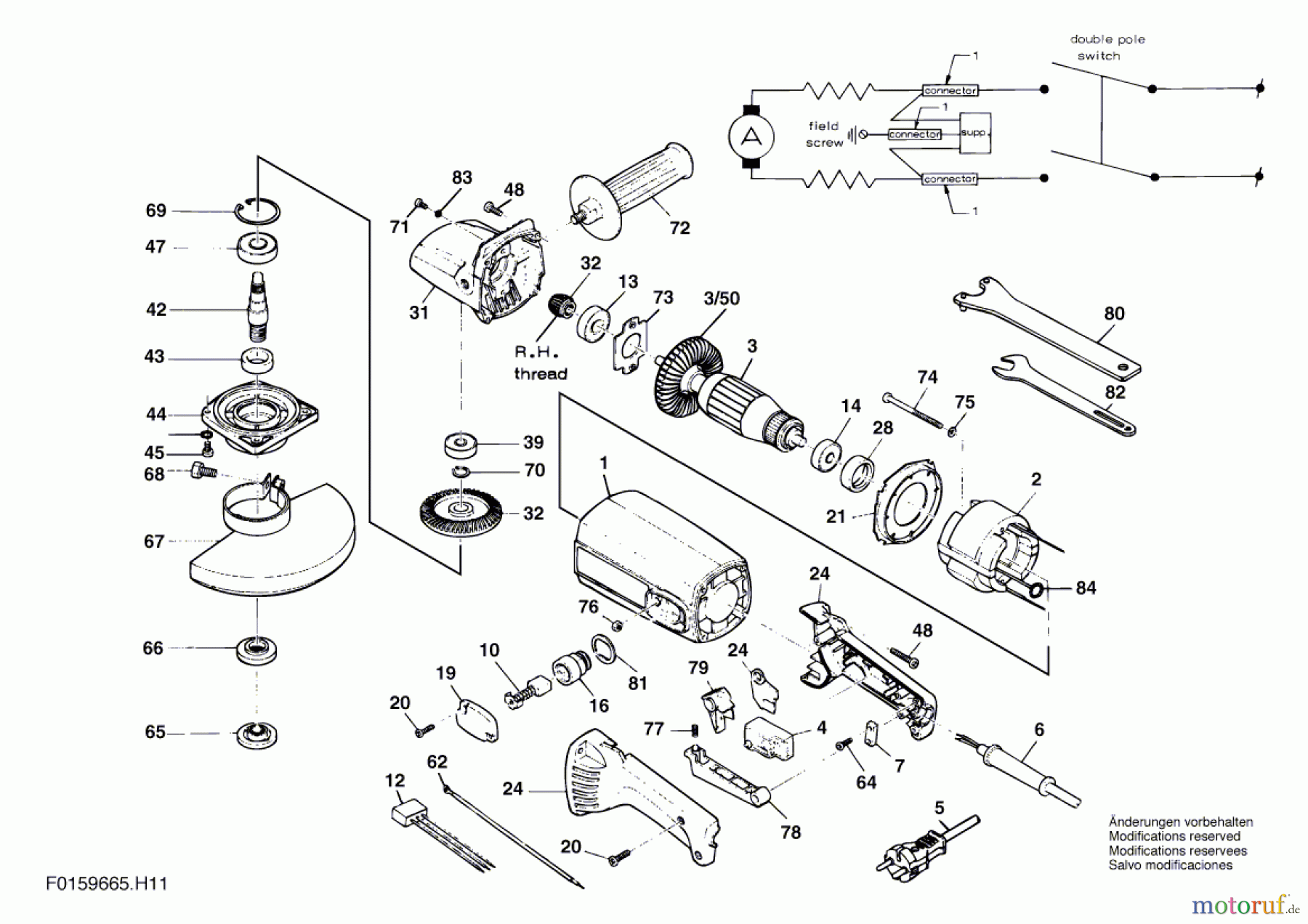  Bosch Werkzeug Winkelschleifer 9665 Seite 1