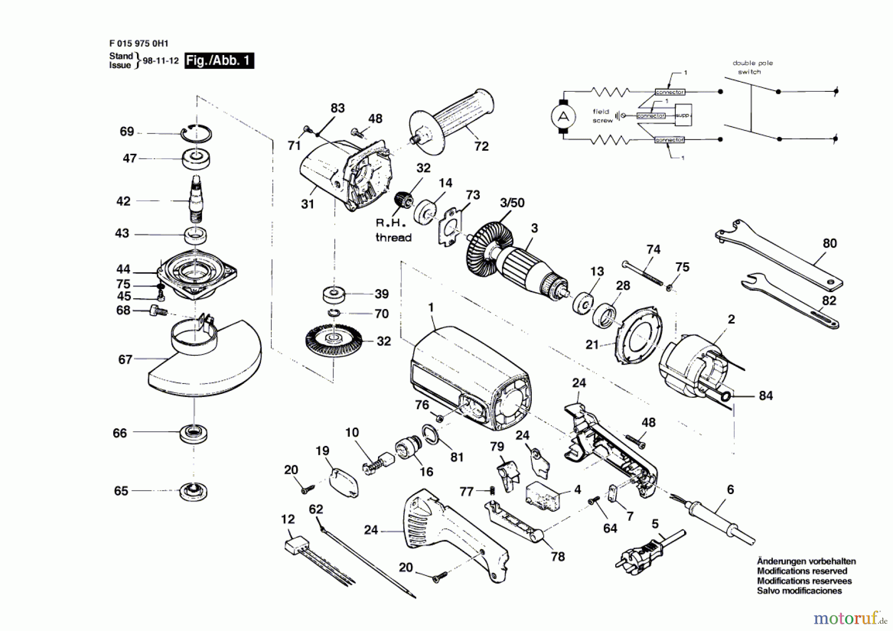  Bosch Werkzeug Winkelschleifer 9750 Seite 1