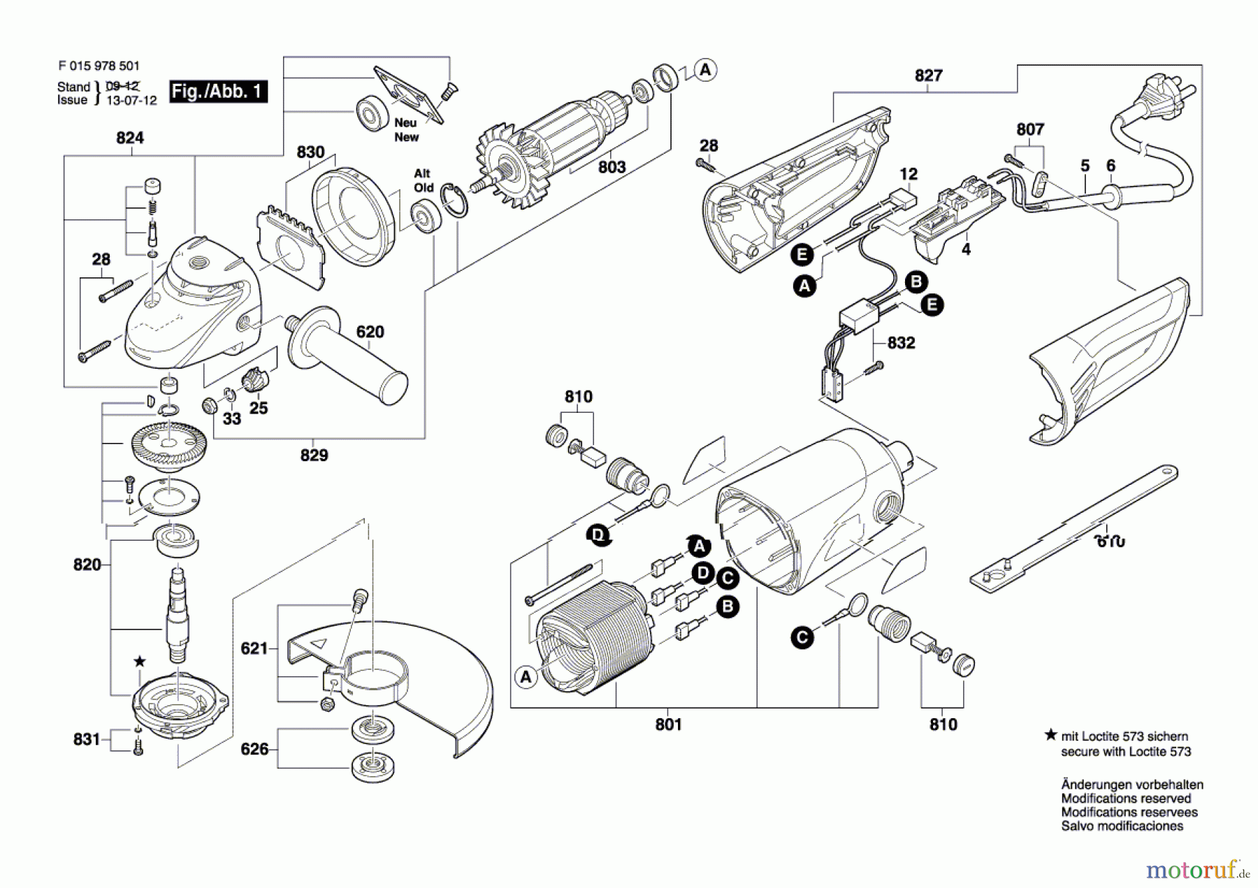  Bosch Werkzeug Winkelschleifer 9785 Seite 1