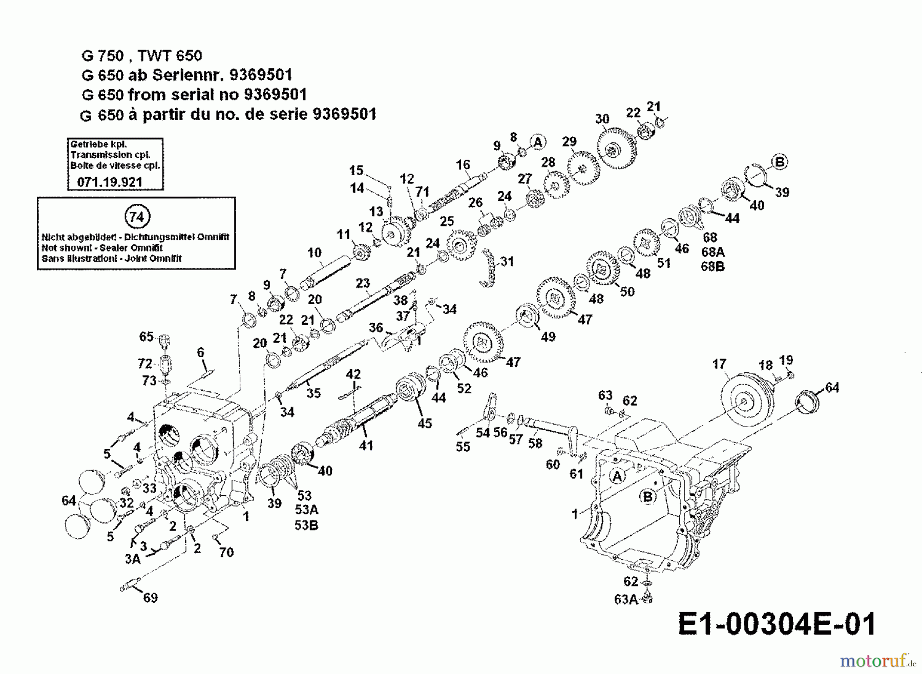  Gutbrod Einachser G 650 00026.01  (1988) Getriebe