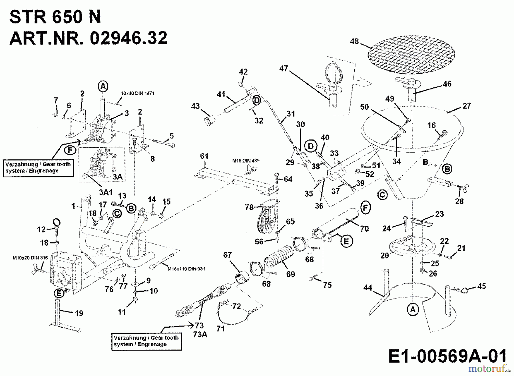  MTD Zubehör Zubehör Einachser Rührstab RMS 650 für STR 650, STR 650 N 02946.31  (1992) Grundgerät