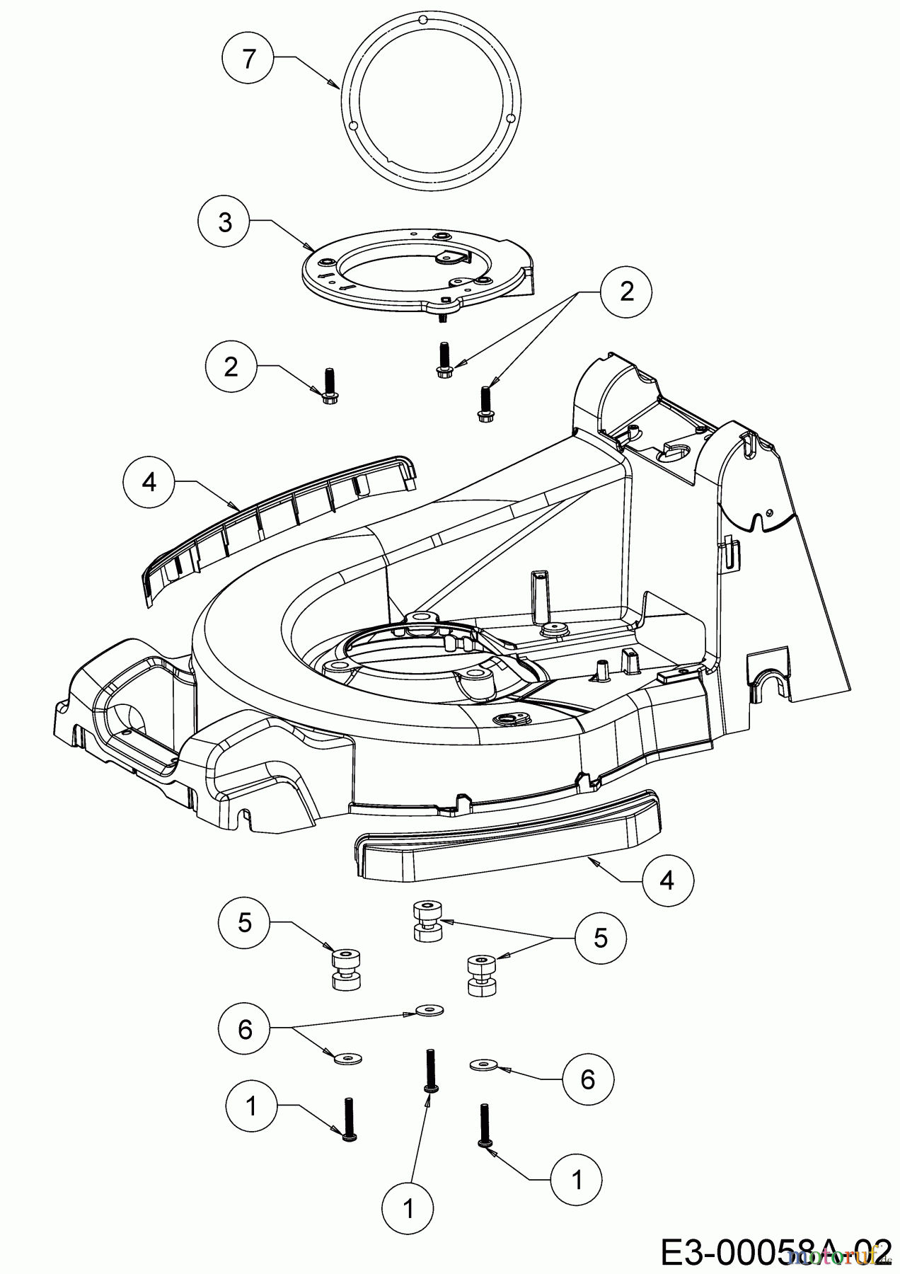  WOLF-Garten Expert Motormäher mit Antrieb Expert 53 B V 12AQZA7F650  (2018) Stoßdämpfer, Zwischenring Motor