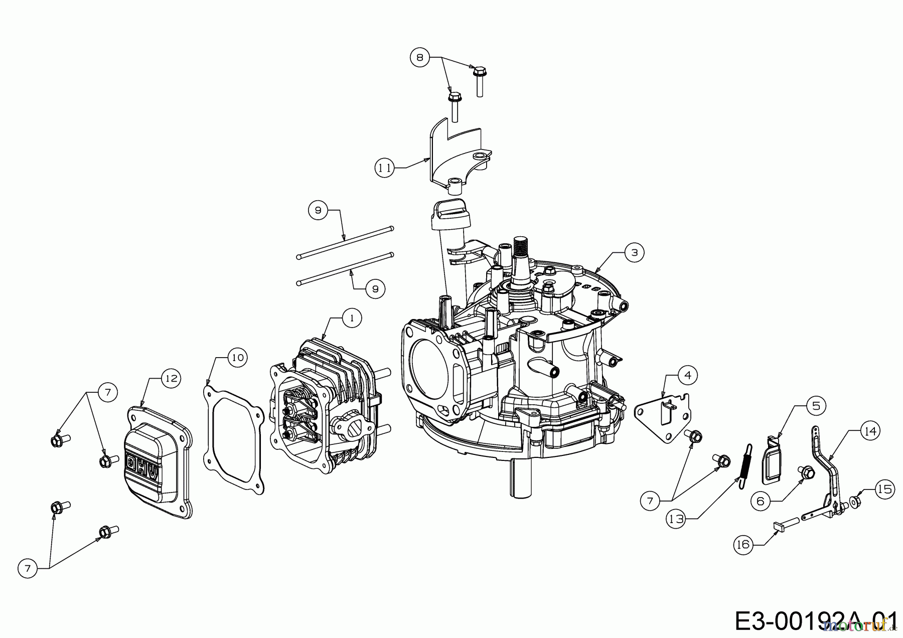  MTD-Motoren Vertikal 5X65MU 752Z5X65MU  (2018) Reglerhebel, Shortblock, Zylinderkopfdeckel