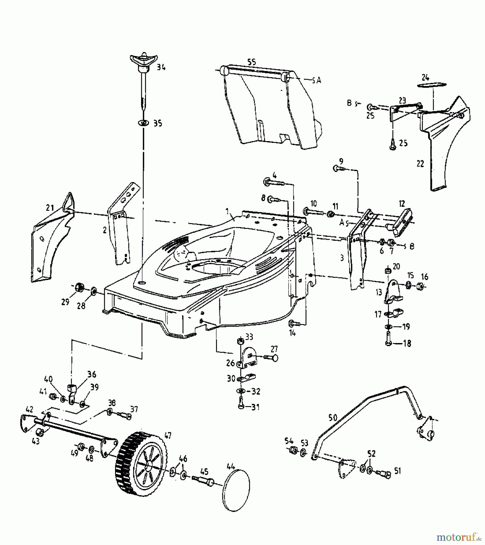  Gutbrod Motormäher mit Antrieb HB 42 RL 12A-L56Z604  (1998) Räder vorne, Schnitthöhenverstellung