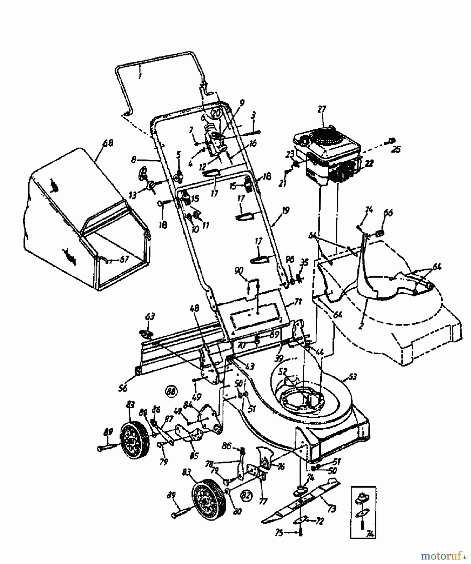  Lawnflite Motormäher 383 P 11A-662A611  (1998) Grundgerät