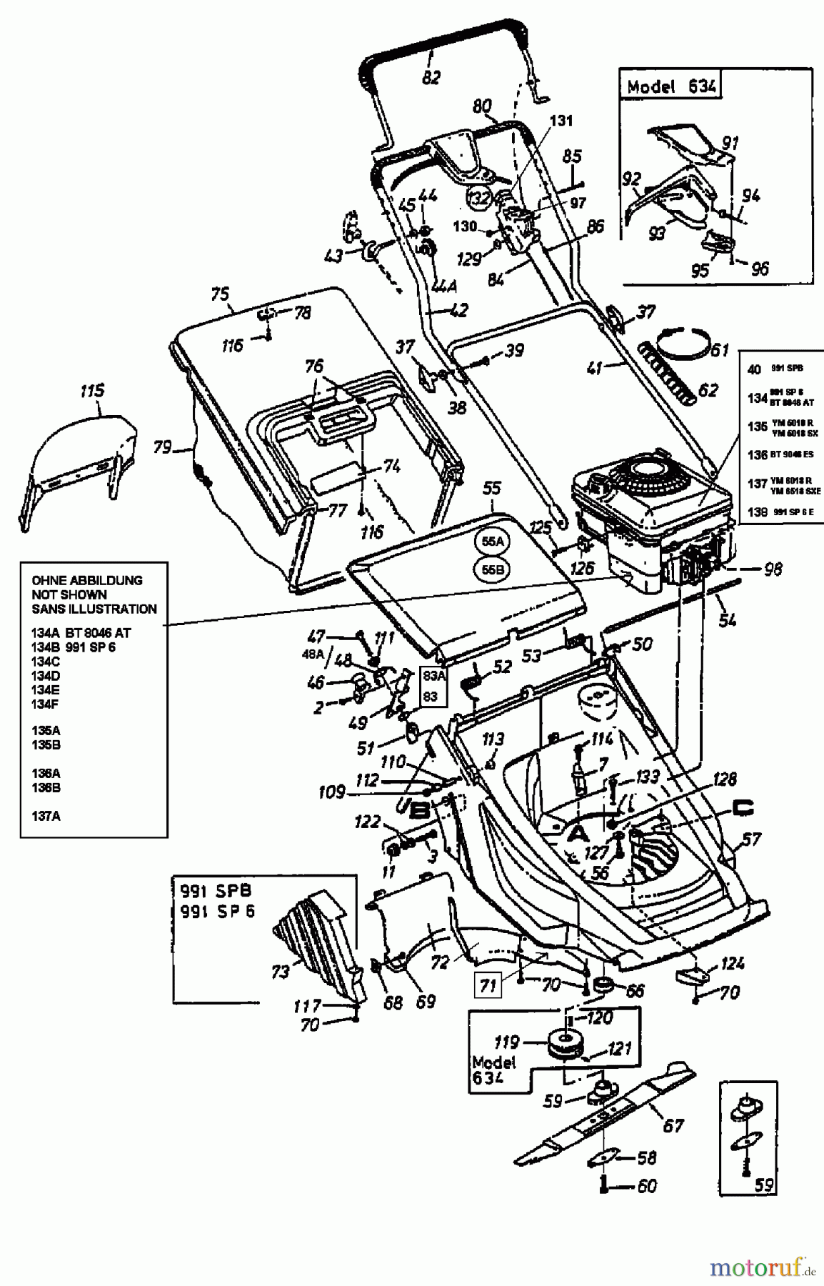  Bricobi Motormäher mit Antrieb BT 8046 AT 12A-648N601  (1999) Grundgerät