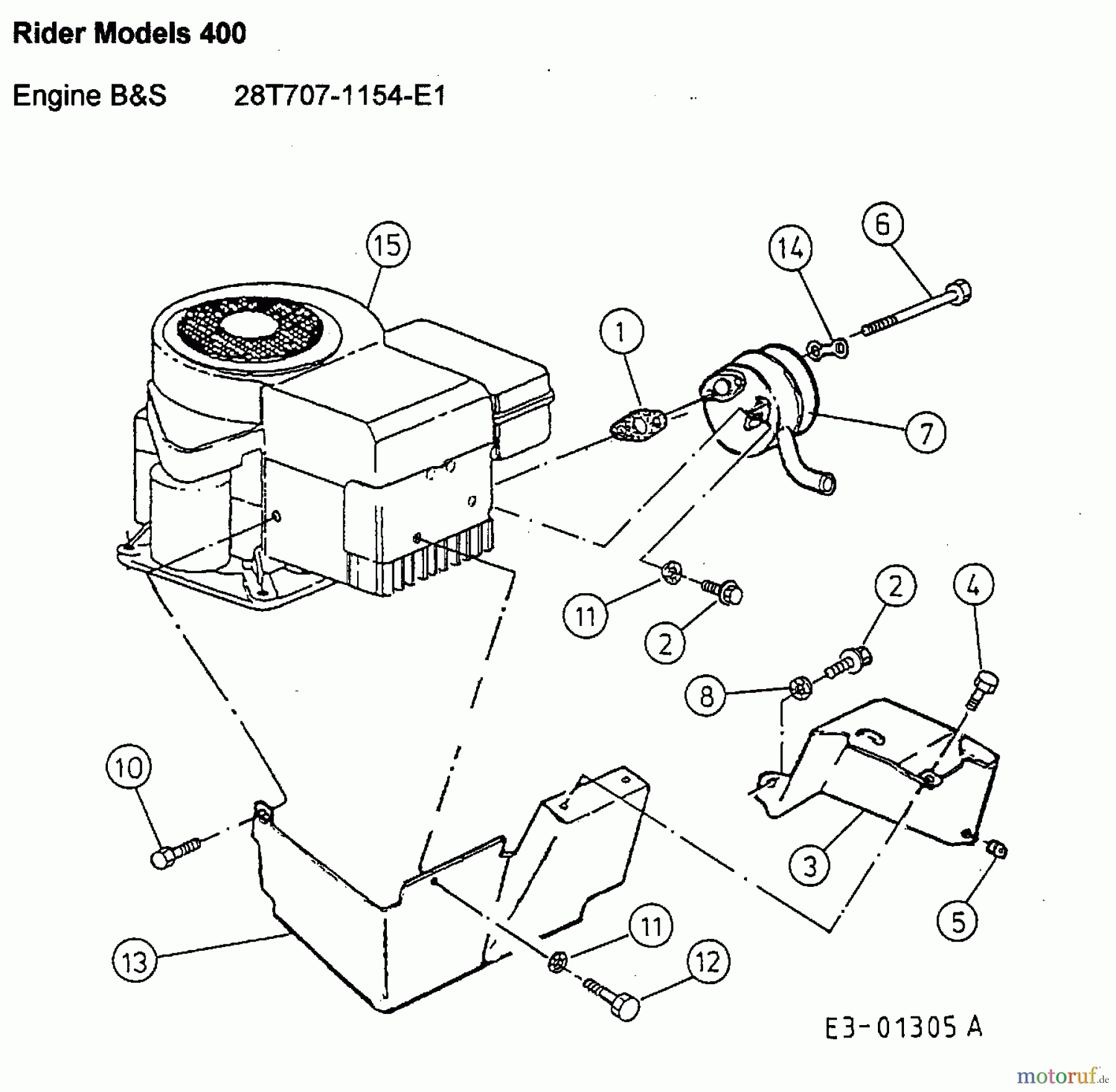  MTD Rasentraktoren B 124 13AH455F661  (1999) Motorzubehör