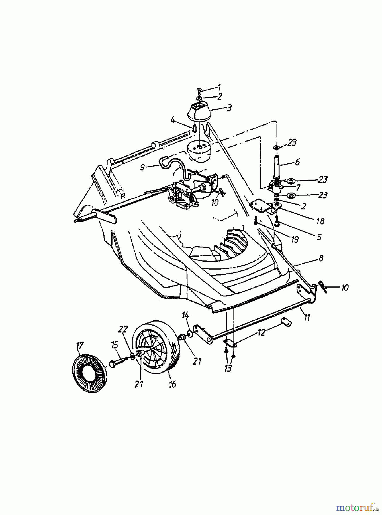  Yard-Man Motormäher YM 5018 PX 11A-608D643  (2000) Räder vorne, Schnitthöhenverstellung