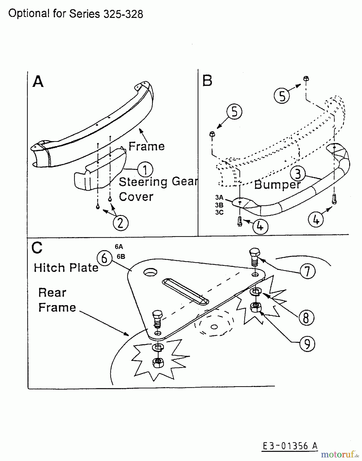  MTD Rasentraktoren Sprinto 13A-310-678  (1998) Anhängekupplung, Lenkungsschutz, Stoßstange