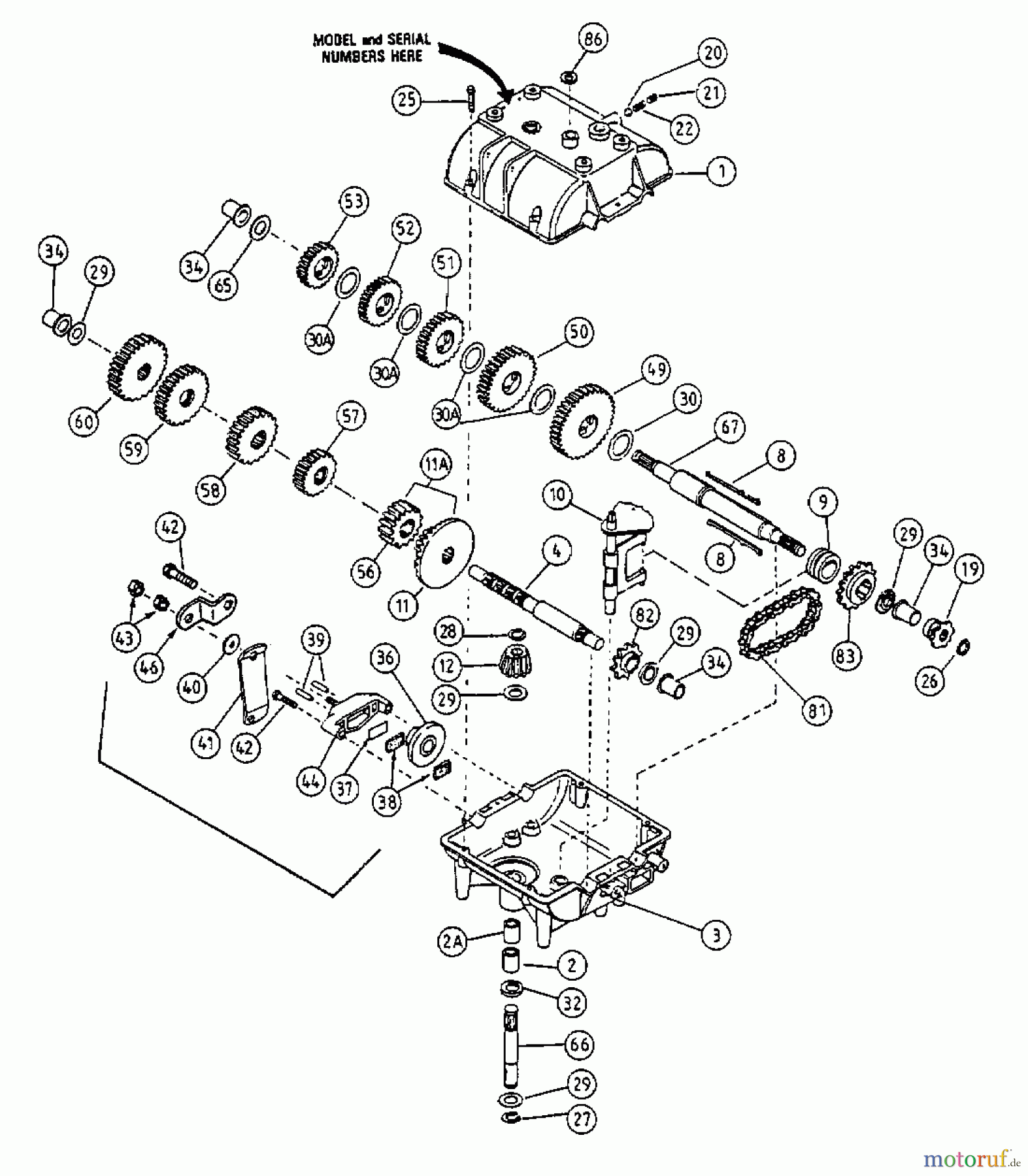  MTD Rasentraktoren F 125 13A-523-678  (2000) Getriebe
