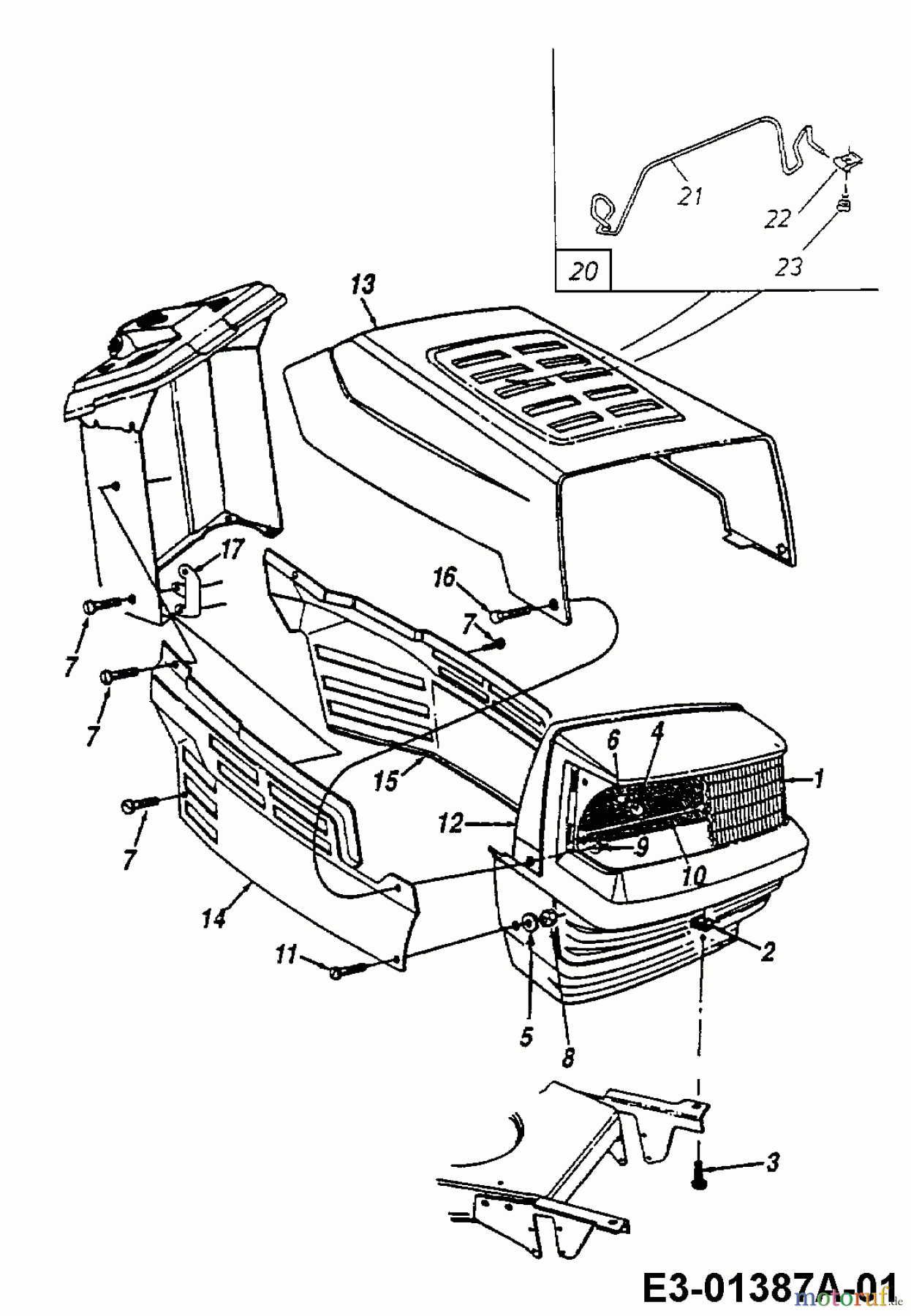  MTD Rasentraktoren IB 125 13BL475A606  (1998) Motorhaube 5-Style