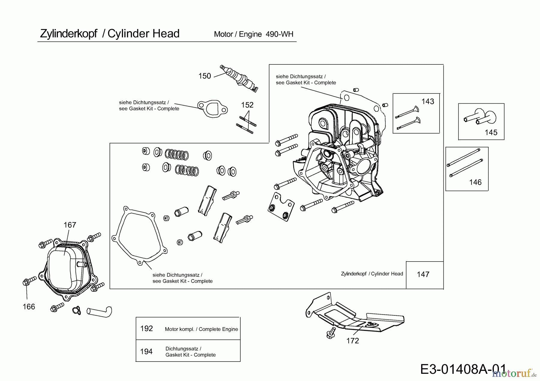  MTD-Motoren MTD horizontal 490-WH 752Z490-WH  (2013) Zylinderkopf