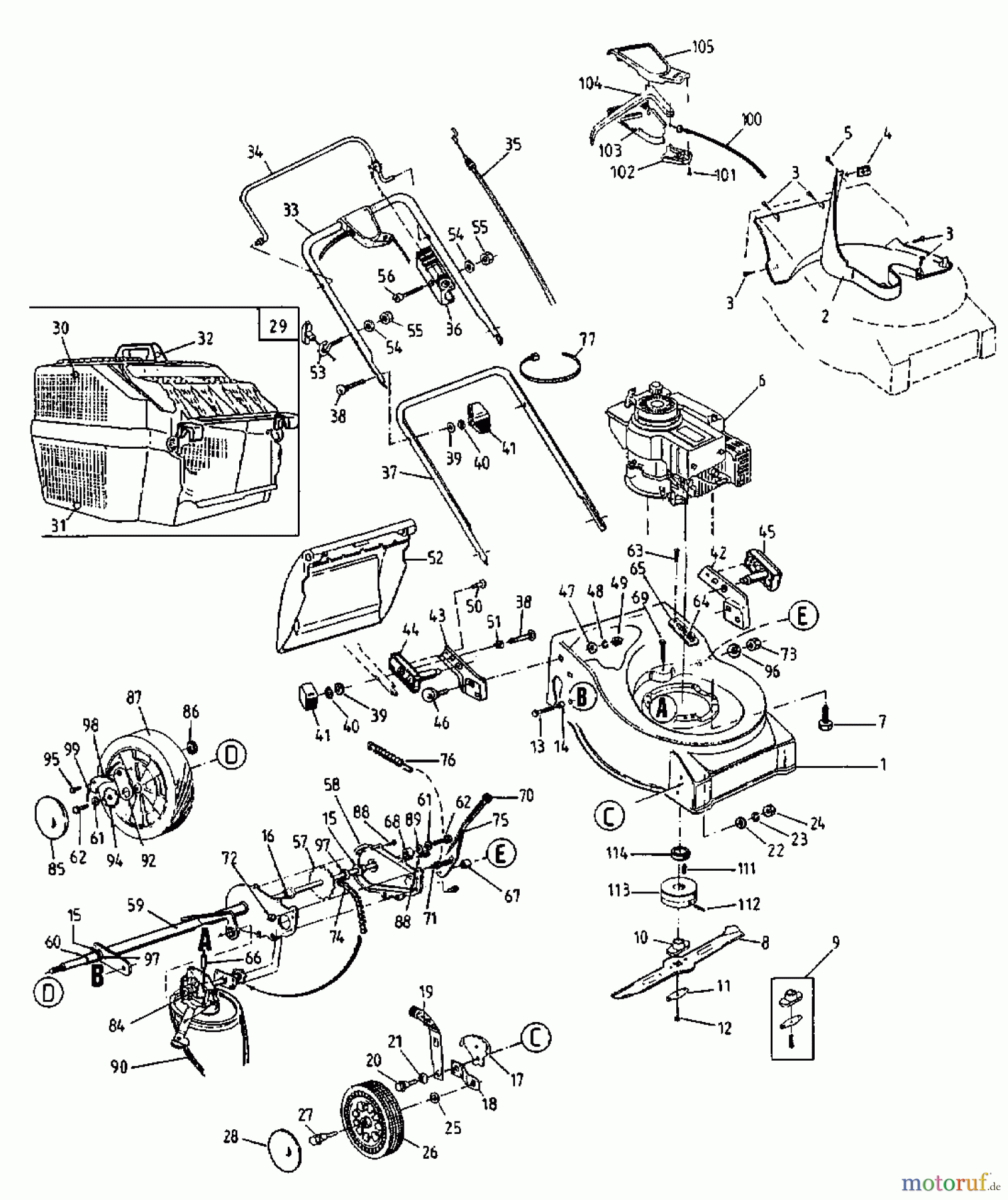  MTD Motormäher mit Antrieb 46 SP 12C-685Z600  (2000) Grundgerät