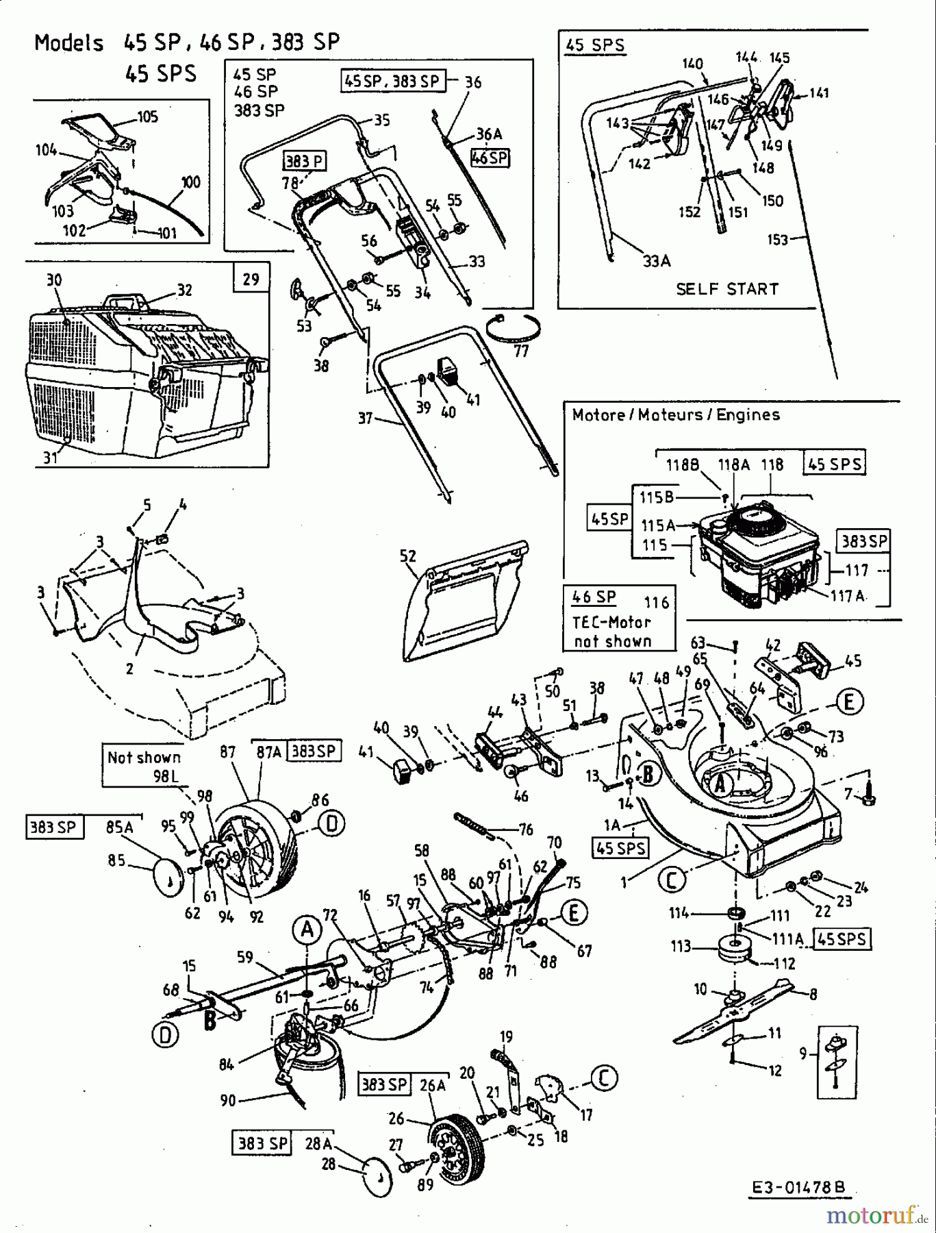  MTD Motormäher mit Antrieb 45 SPS 12AS618Q678  (2002) Grundgerät