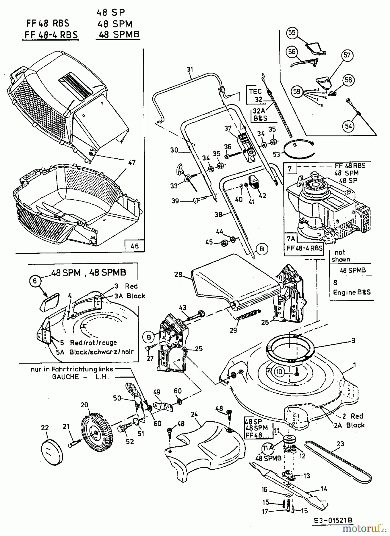  MTD Motormäher mit Antrieb 48 SPMT 12A-V45V600  (2002) Grundgerät