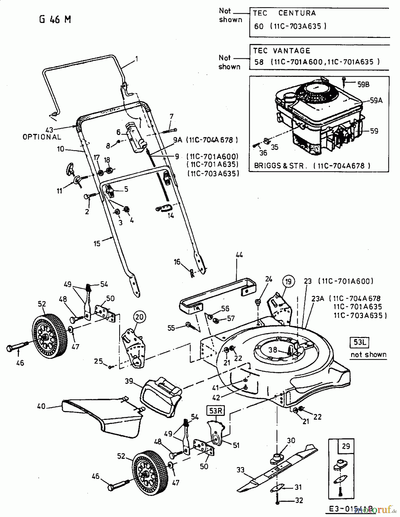  MTD Motormäher G 46 M 11C-704A678  (2002) Grundgerät