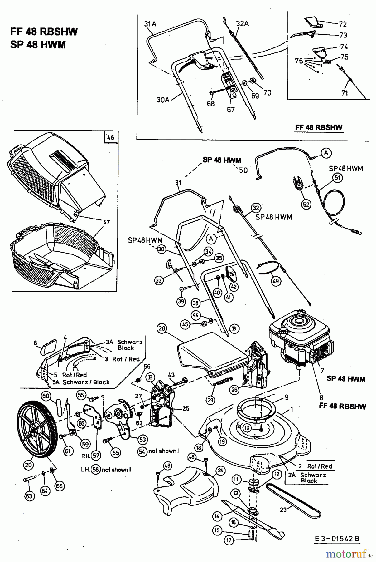  MTD Motormäher mit Antrieb SP 48 HWM 12A-V44A678  (2002) Grundgerät