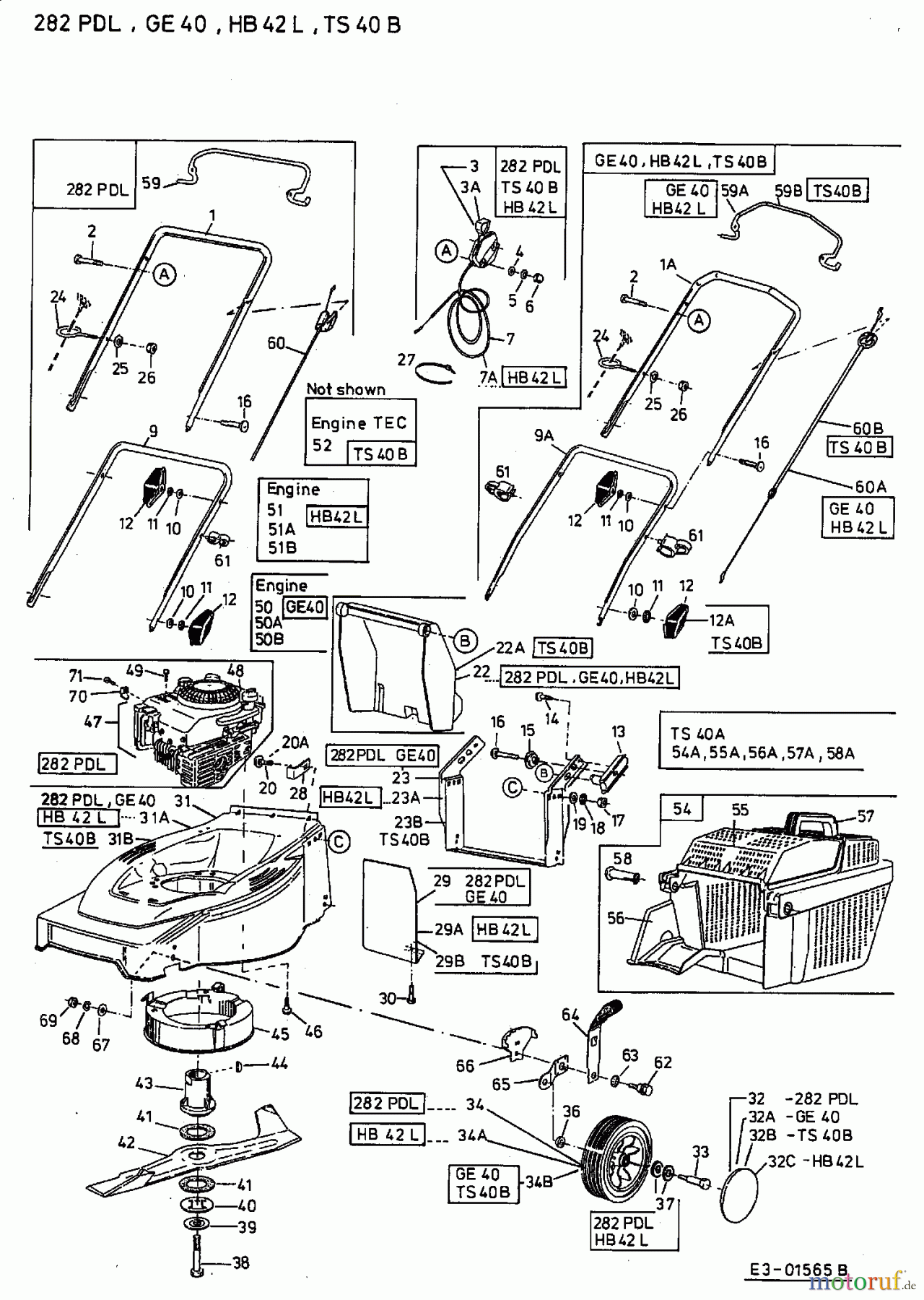  Lawnflite Motormäher 282 PDL 11B-L16Z611  (2002) Grundgerät