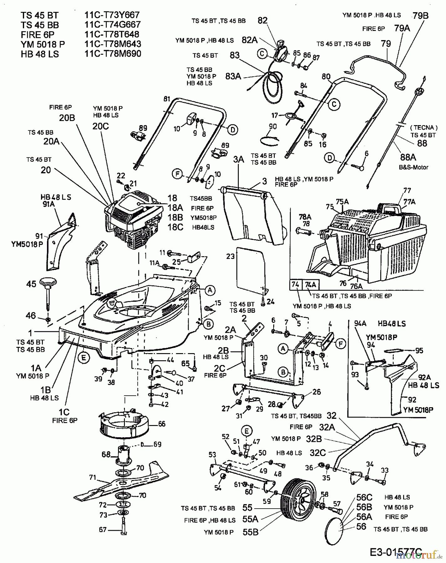  Gutbrod Motormäher HB 48 LS 11C-T78M690  (2003) Grundgerät