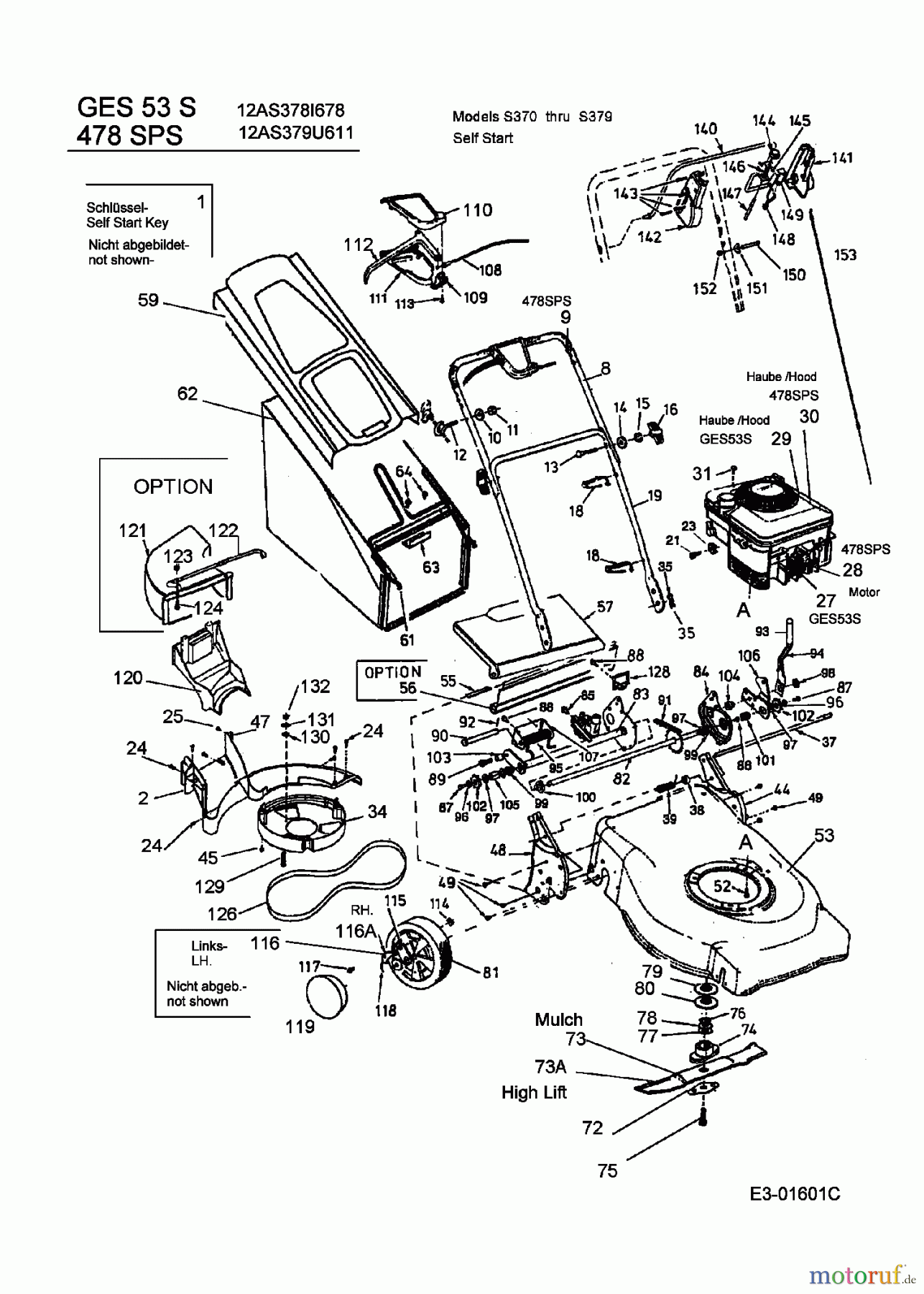  MTD Motormäher mit Antrieb GES 53 S 12AS378I678  (2004) Grundgerät