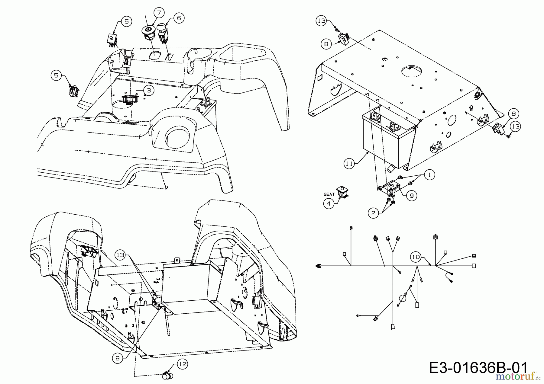  MTD Zero Turn P 220 HZ-S 17AF2ACS678  (2014) Elektroteile