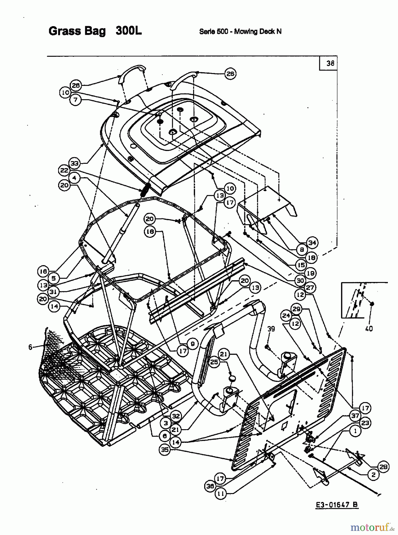 MTD ältere Modelle Rasentraktoren SN 180 H 13BQ518N678  (2003) Grasfangvorrichtung
