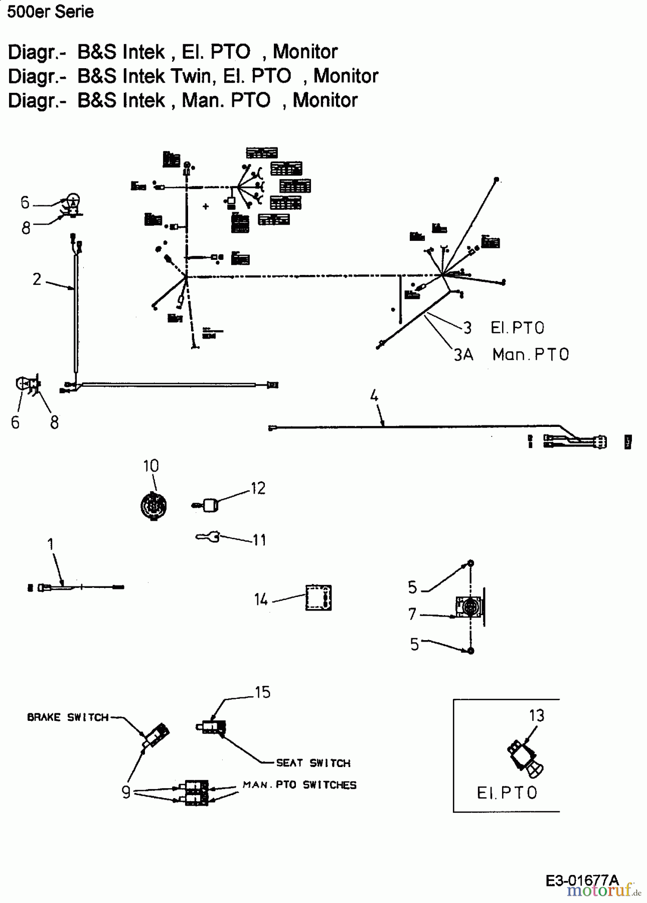  MTD ältere Modelle Rasentraktoren SN 180 AT 13A7508N678  (2002) Elektroteile