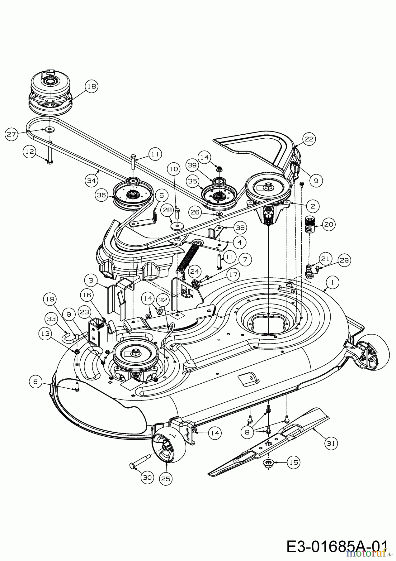  Cub Cadet Zero Turn RZT 42 17AFCACS330  (2015) Mähwerk S (42