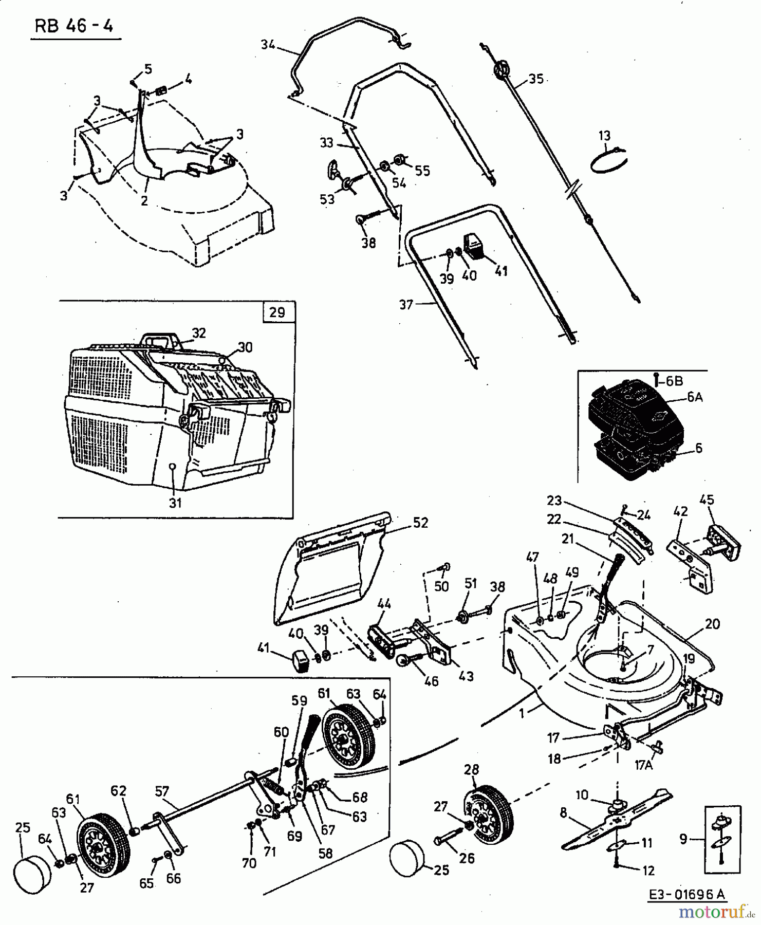  MTD Elektromäher mit Antrieb E 45 R 18AST9H-664  (2002) Grundgerät
