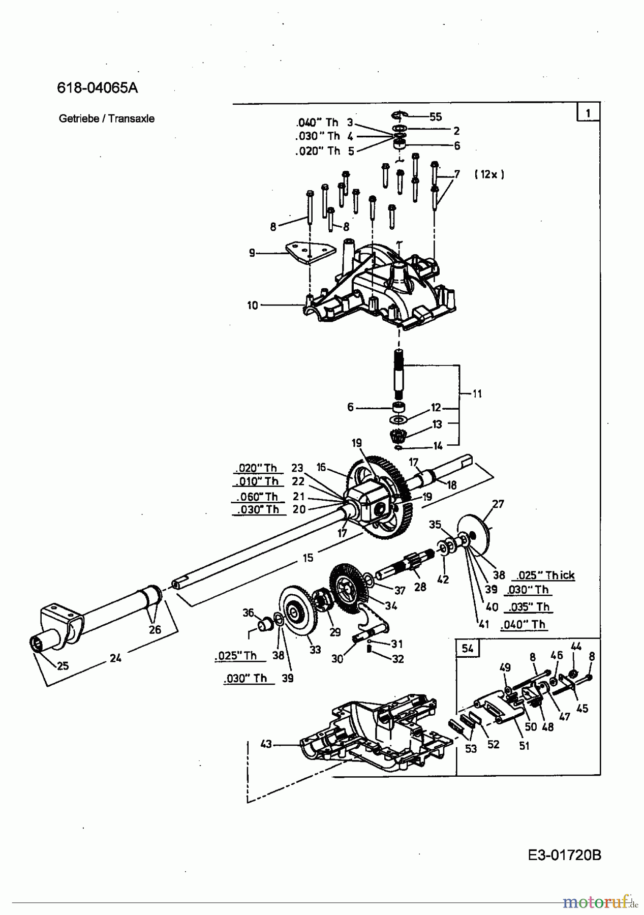  MTD ältere Modelle Rasentraktoren SE 160 AT 13A7508E678  (2002) Getriebe