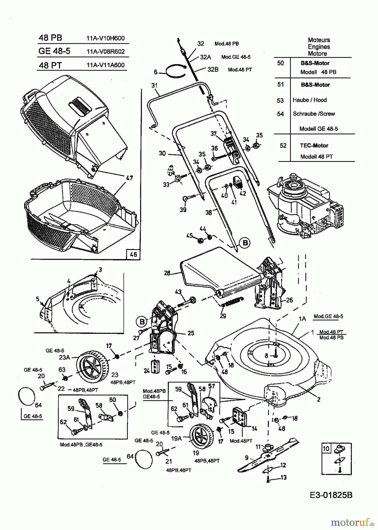  MTD Motormäher 48 PT 11A-V11A600  (2004) Grundgerät