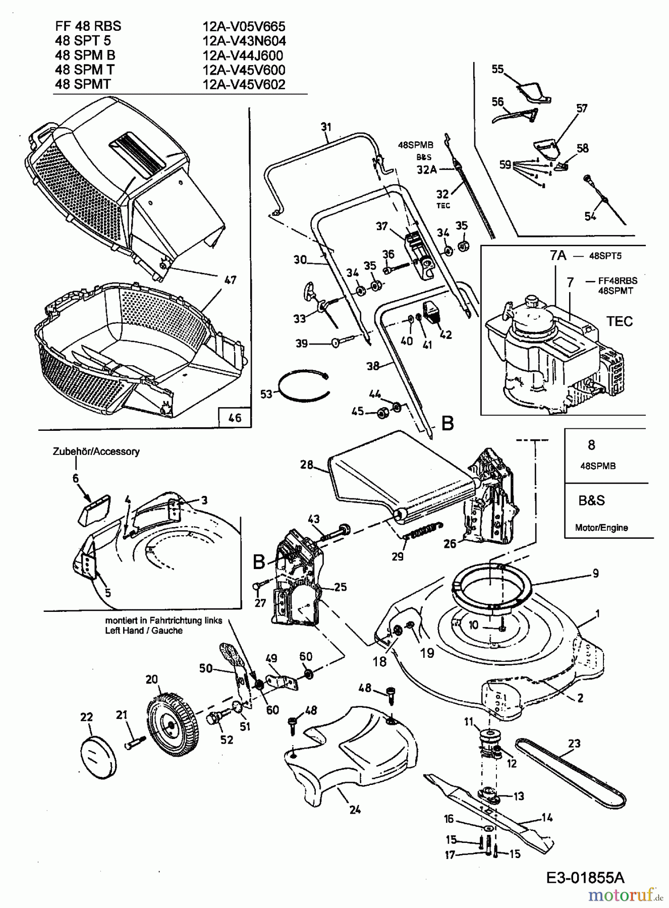  MTD Motormäher mit Antrieb 48 SPMT 12A-V45V602  (2003) Grundgerät