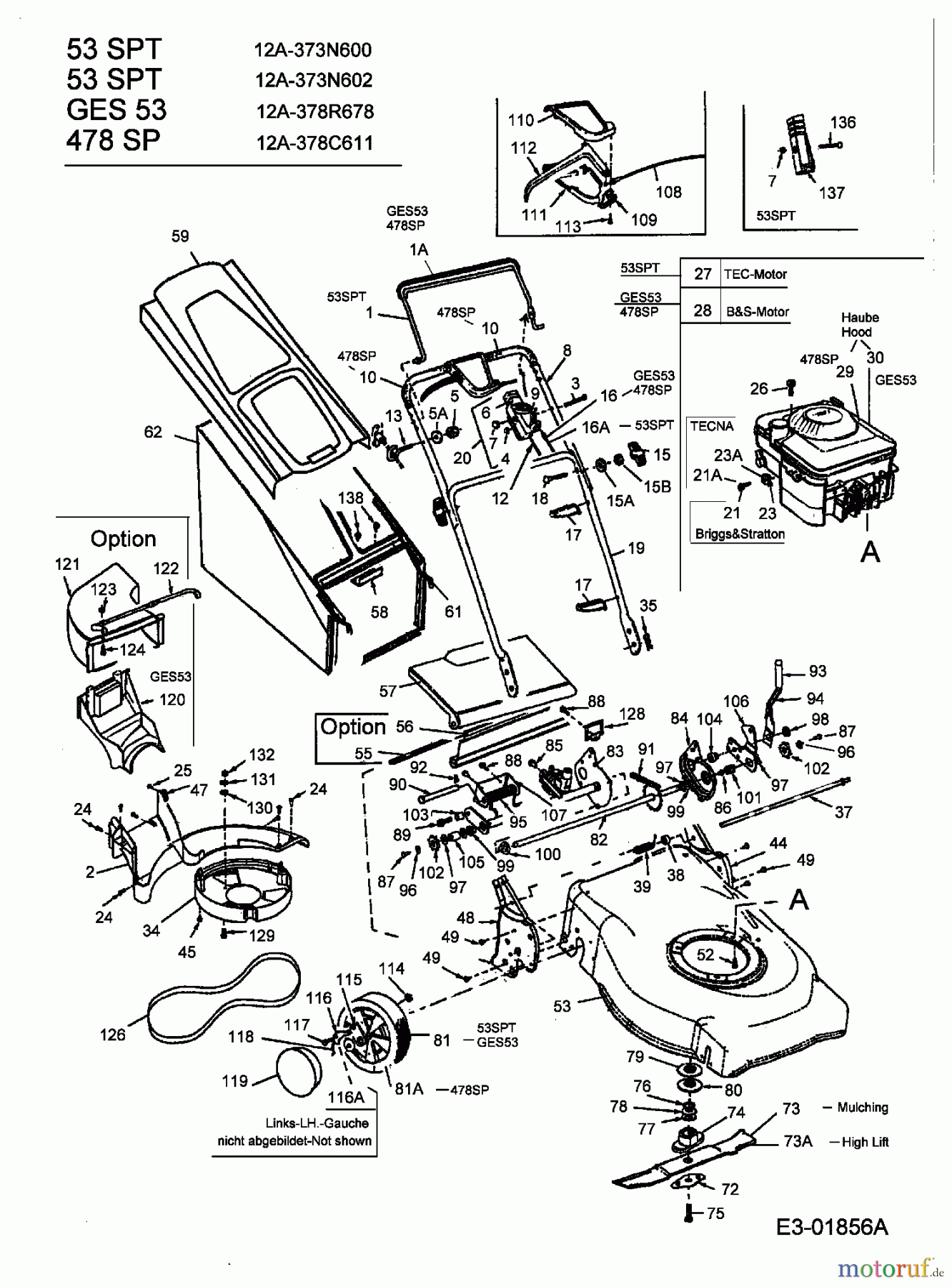  MTD Motormäher mit Antrieb 53 SPT 12A-373N602  (2003) Grundgerät