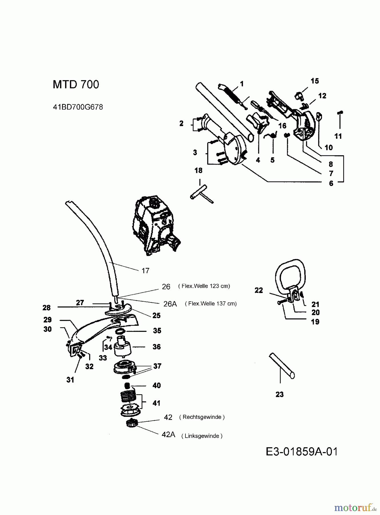  MTD Motorsensen 700 41BD700G678  (2003) Grundgerät