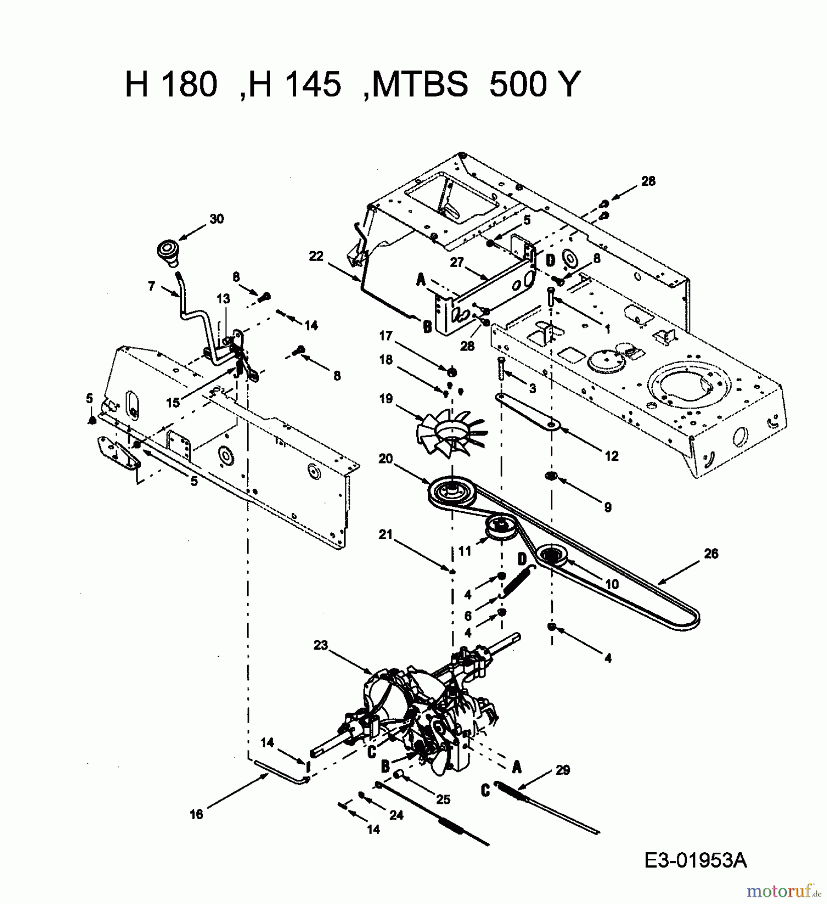  MTD Rasentraktoren H/130 13AQ698G678  (2004) Fahrantrieb
