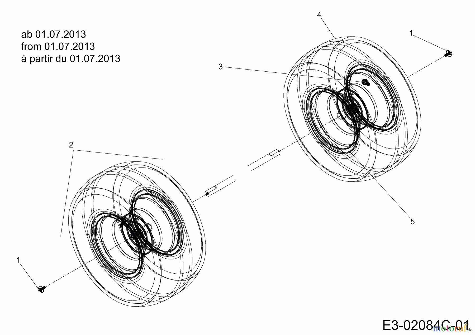  Guem Rasentraktoren GE 175 13HN763E607  (2015) Räder hinten 18x9.5 ab 01.07.2013